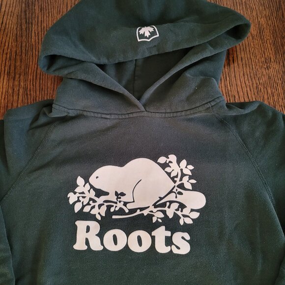 Roots Organic Cotton Green Hoodie Women's Size XS - Picture 5 of 9